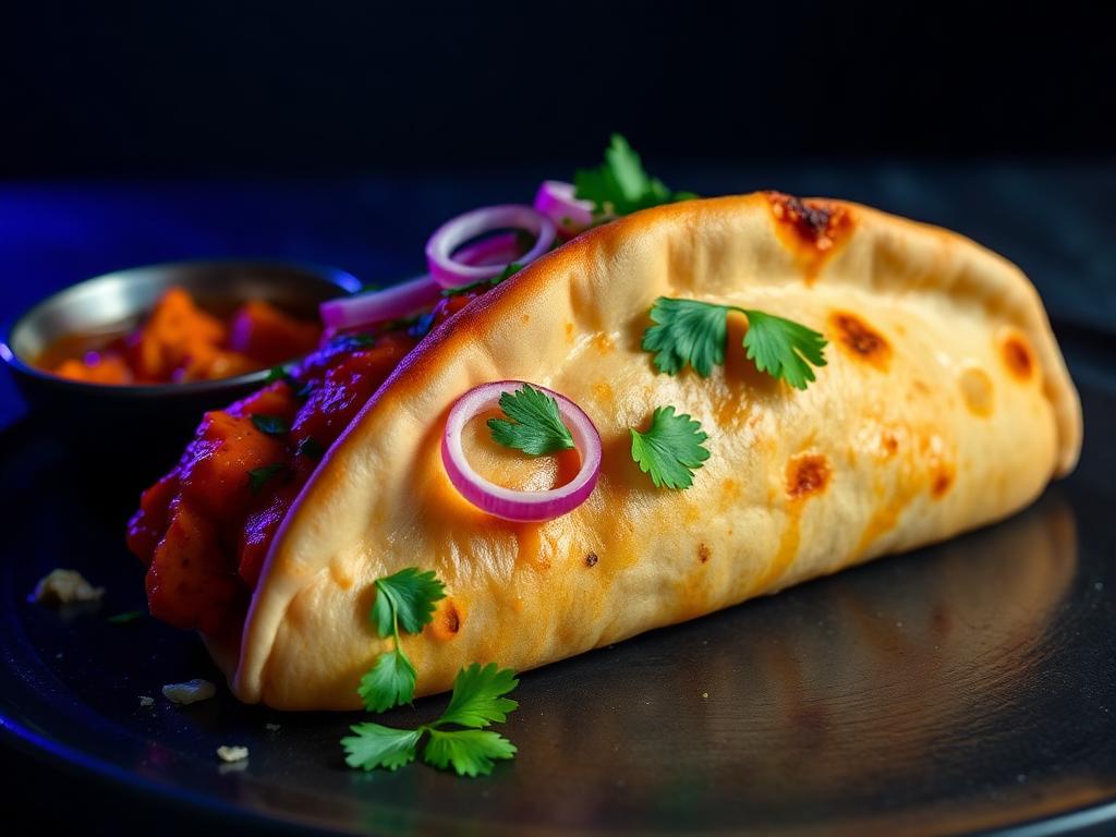 Butter Chicken Naan Taco